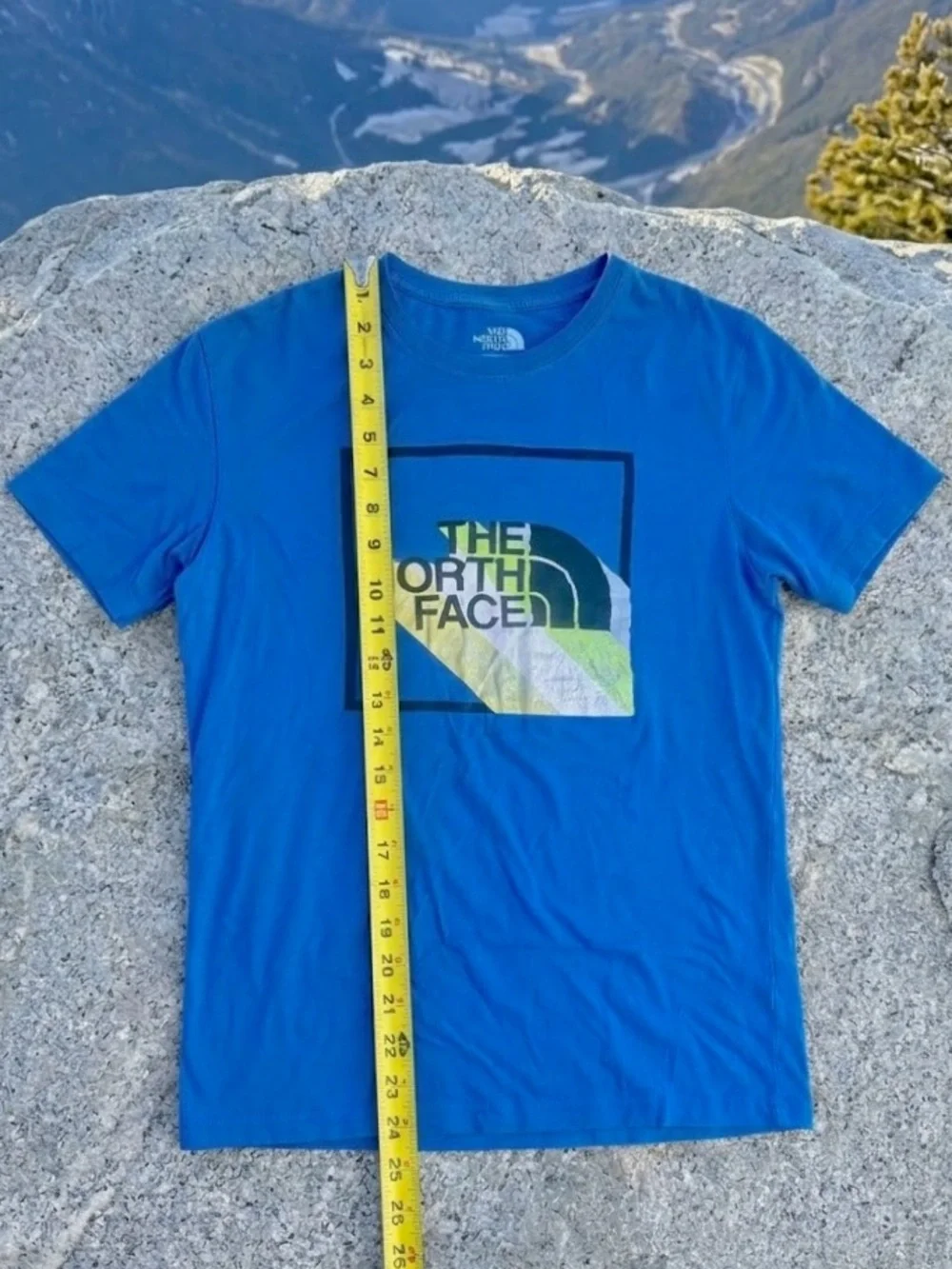 The North Face Men's Medium Graphic T-Shirt Blue Box Logo Short Sleeve Medium